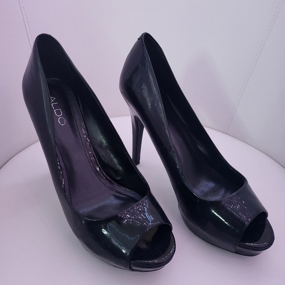 Aldo -black peep toe stilettos - Picture 4 of 5
